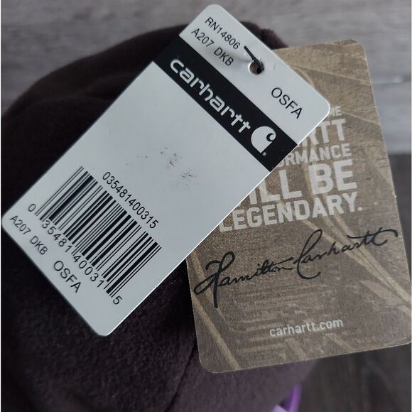 Carhartt Brown Fleece Beanie Hat - Picture 3 of 3